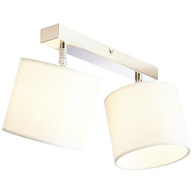 Plafonnier 2 lampes design Brilliant Chrome Métal - Tissus G85029/05