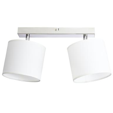 Plafonnier 2 lampes design Brilliant Chrome Métal - Tissus G85029/05