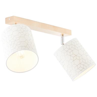 Plafonnier 2 lampes design Brilliant Galance Beige Bois 86713/75