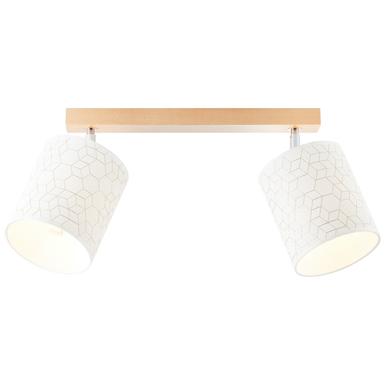 Plafonnier 2 lampes design Brilliant Galance Beige Bois 86713/75