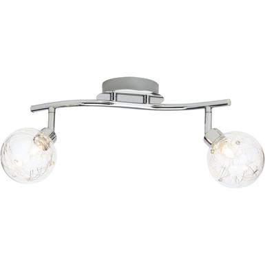 Plafonnier 2 lampes design Brilliant Joya Chrome Acier 00213/15