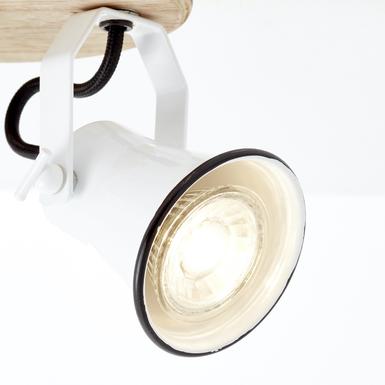 Plafonnier 2 lampes design Brilliant Seed Blanc Bois 82224/05