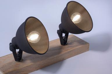 Plafonnier 2 lampes design Leuchten Direkt Samia Noir Métal 11982-18