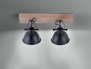 Plafonnier 2 lampes design Leuchten Direkt Samia Noir Métal 11982-18