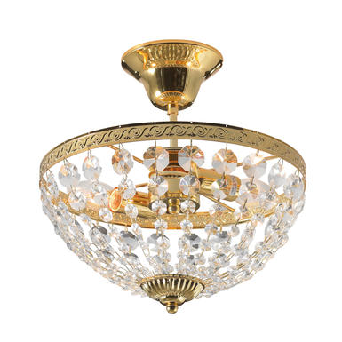 Plafonnier 2 lampes design Markslöjd Hanaskog Gold Métal 100486