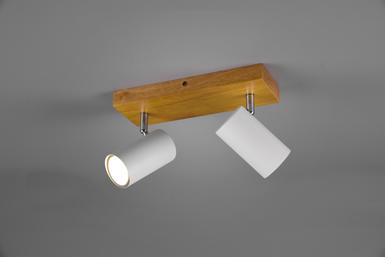 Plafonnier 2 lampes design Trio Marley Blanc Métal 812400231