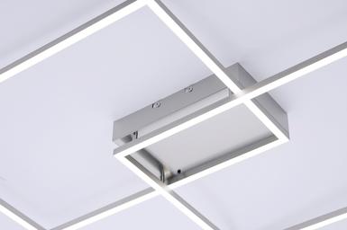 Plafonnier 2 lampes led Leuchten Direkt Iven Gris Plastique 14017-55