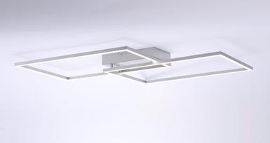 Plafonnier 2 lampes led Leuchten Direkt Iven Gris Plastique 14017-55