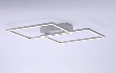 Plafonnier 2 lampes led Leuchten Direkt Iven Gris Plastique 14018-55