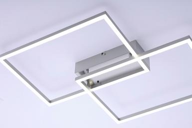 Plafonnier 2 lampes led Leuchten Direkt Iven Gris Plastique 14018-55