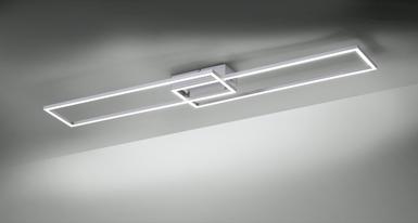Plafonnier 2 lampes led Leuchten Direkt Iven Gris Plastique 14019-55