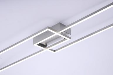 Plafonnier 2 lampes led Leuchten Direkt Iven Gris Plastique 14019-55