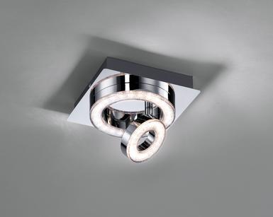 Plafonnier 2 lampes led Leuchten Direkt Tim Chrome Métal 14520-17