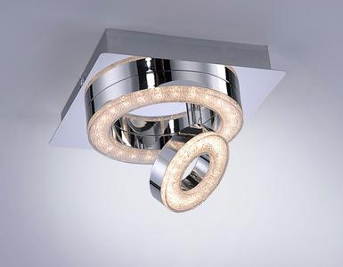 Plafonnier 2 lampes led Leuchten Direkt Tim Chrome Métal 14520-17