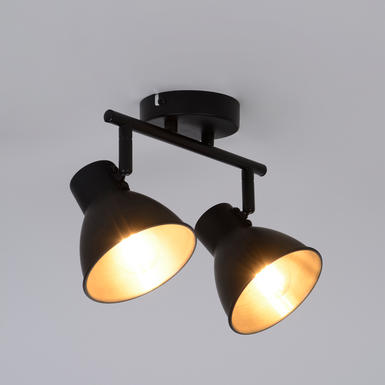 Plafonnier 2 lumières design Corep Dock Noir Métal 656689