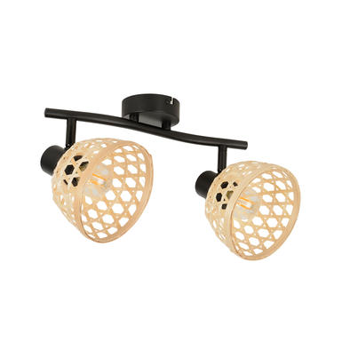 Plafonnier 2 lumières design Corep Kami Noir Métal 656118