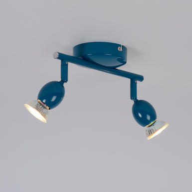 Plafonnier 2 lumières design Corep Mely Bleu Métal 656750