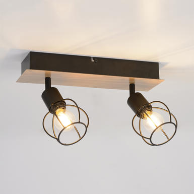 Plafonnier 2 lumières design Corep Owen Noir Métal 656107