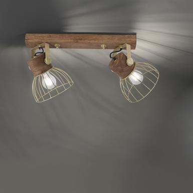 Plafonnier 2 lumières design Leuchten Direkt Alami Laiton Métal 11487-60