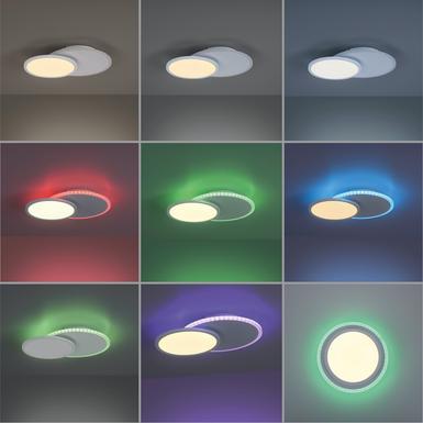 Plafonnier 2 lumières led Leuchten Direkt Arenda Blanc Métal 11662-16
