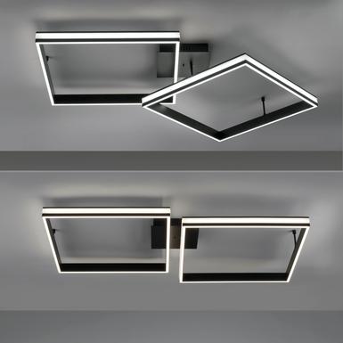 Plafonnier 2 lumières led Leuchten Direkt Elis Noir Métal 14700-18