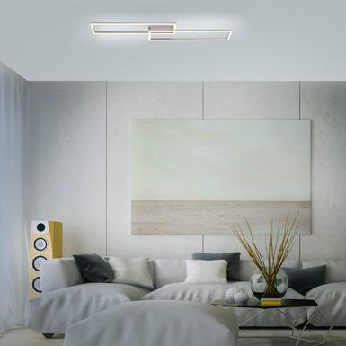 Plafonnier 2 lumières led Leuchten Direkt Iven Gris Métal 14023-55