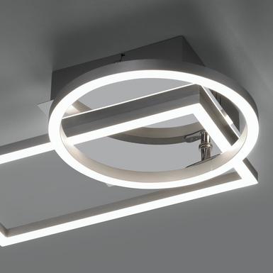 Plafonnier 2 lumières led Leuchten Direkt Iven Gris Métal 14031-55