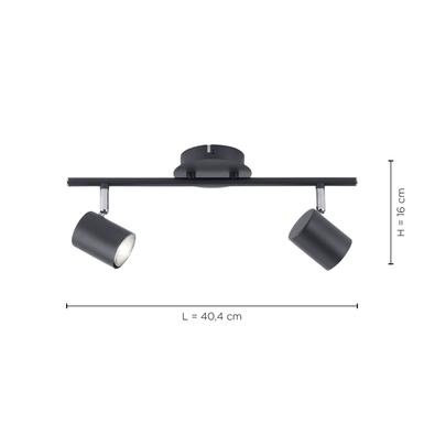 Plafonnier 2 lumières led Leuchten Direkt Tarik Gris anthracite Métal 11942-13