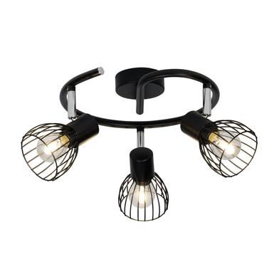 Plafonnier 3 lampes design Brilliant Blacky Noir Métal 62133/06