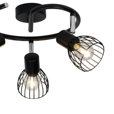 Plafonnier 3 lampes design Brilliant Blacky Noir Métal 62133/06