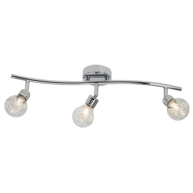 Plafonnier 3 lampes design Brilliant Bulb Chrome Métal - Verre 21216/15