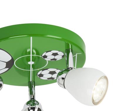 Plafonnier 3 lampes design Brilliant Soccer Vert Métal G56234/74