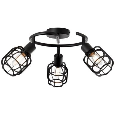 Plafonnier 3 lampes design Brilliant Spacid Noir Métal 48133/76