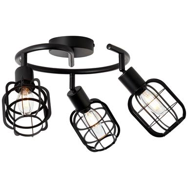 Plafonnier 3 lampes design Brilliant Spacid Noir Métal 48133/76
