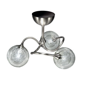 Plafonnier Niobé - Cvl - Ø 28 cm - 3xG9 - Nickel satiné - PLPOMP3_S100C