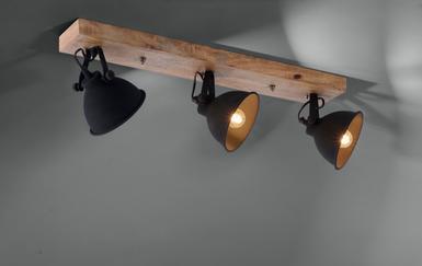 Plafonnier 3 lampes design Leuchten Direkt Samia Noir Métal 11983-18