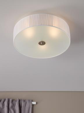 Plafonnier 3 lampes design Markslöjd Byske Blanc Tissu 104883