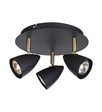 Plafonnier 3 lampes design Markslöjd Ciro Noir Métal 106320