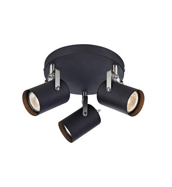 Plafonnier 3 lampes design Markslöjd Key Noir Métal 106422