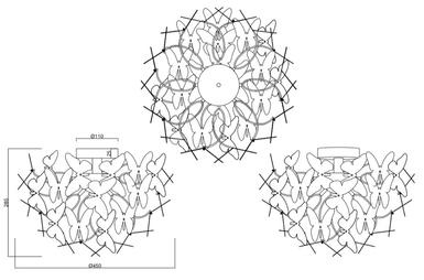 Plafonnier 3 lampes design Trio Butterfly Multicolore Métal R60213017