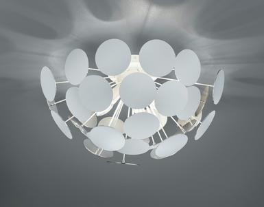 Plafonnier 3 lampes design Trio Discalgo Blanc 01 Métal 609900331