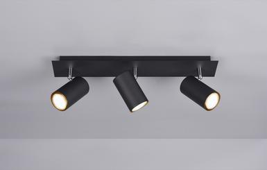 Plafonnier 3 lampes design Trio Marley Noir Métal 802400332