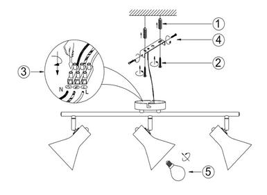 Plafonnier 3 lampes design Trio Nina Noir Métal R80163002