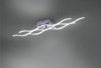 Plafonnier 3 lampes led Leuchten Direkt Lolasmart-Wave Gris Aluminium 16266-55