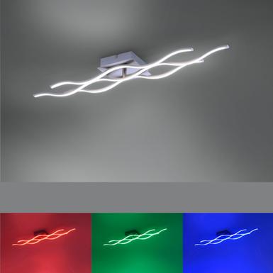 Plafonnier 3 lampes led Leuchten Direkt Lolasmart-Wave Gris Aluminium 16266-55