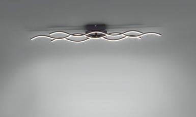 Plafonnier 3 lampes led Leuchten Direkt Wave Noir Plastique 15166-18