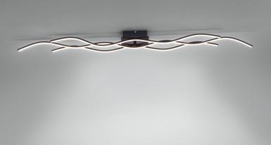 Plafonnier 3 lampes led Leuchten Direkt Wave Noir Plastique 15167-18
