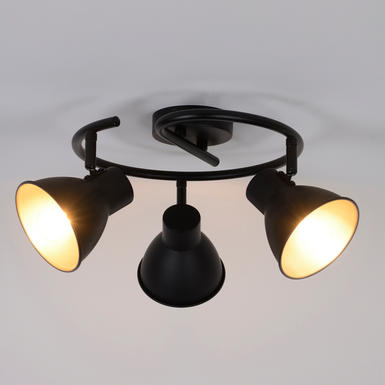 Plafonnier 3 lumières design Corep Dock Noir Métal 656690