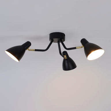 Plafonnier 3 lumières design Corep Marcel Noir Métal 656540