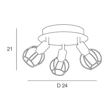 Plafonnier 3 lumières design Corep Owen Noir Métal 656109